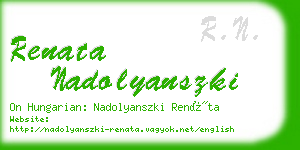 renata nadolyanszki business card